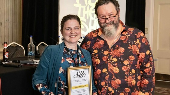 ABTT Award for Environmental Sustainability Winner Jeniffer Taillefer left and David Evans ABTT Co Chair Right 1024x683