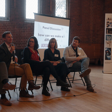 5 people sat on a panel during a networking day